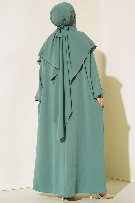 Abaya Large Voilée Çağla Vert