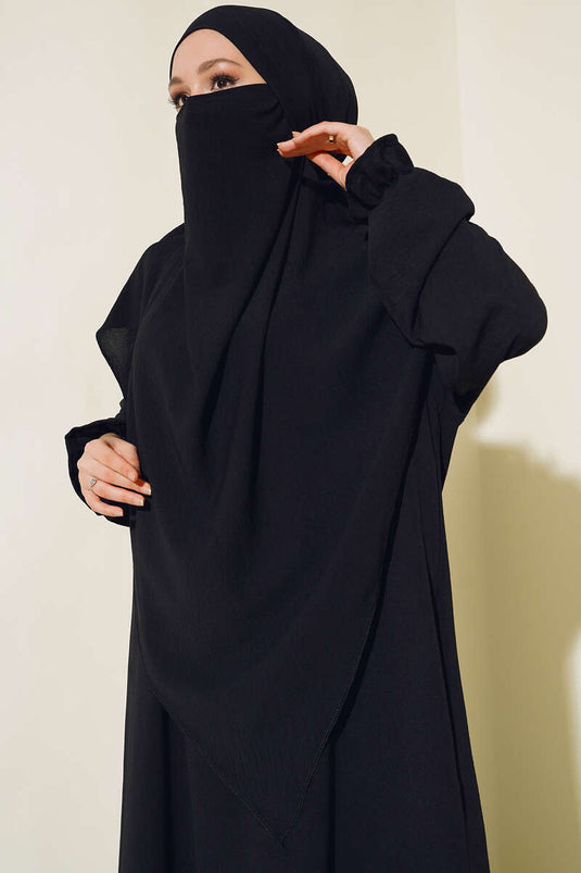 Abaya large avec voile noir