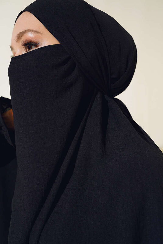 Abaya large avec voile noir