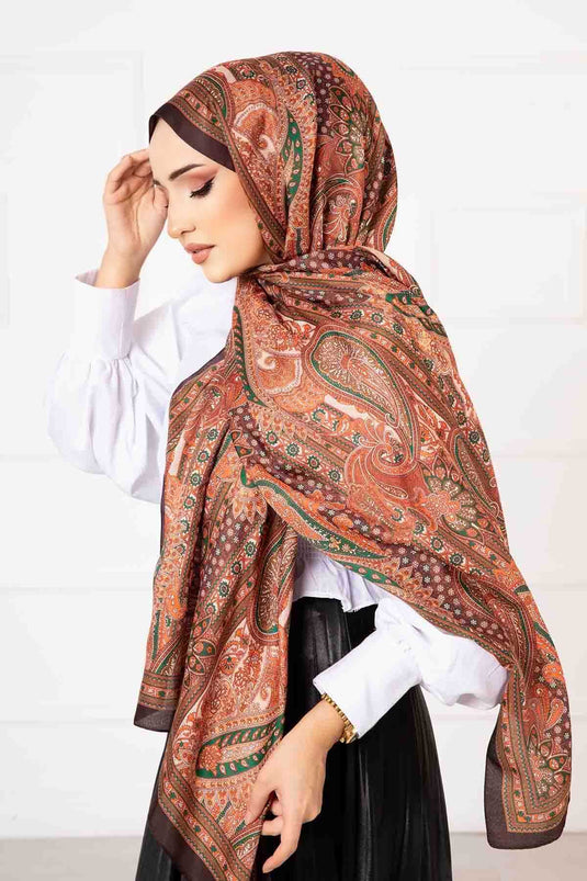 Passport Patterned Cotton Scarf -11