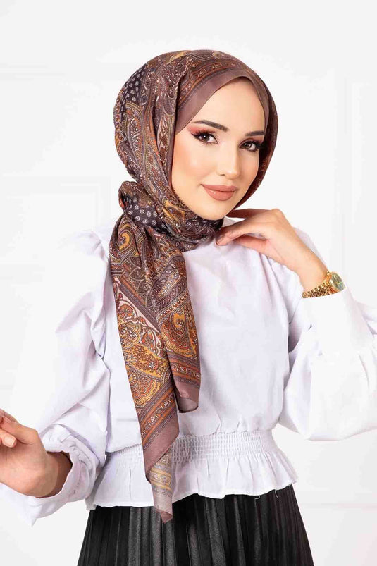 Passport Patterned Cotton Scarf -13