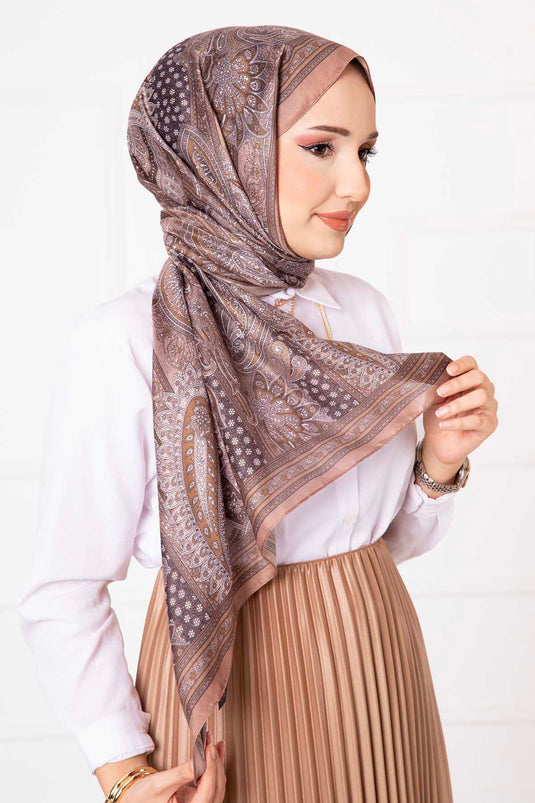 Passport Patterned Cotton Scarf -17