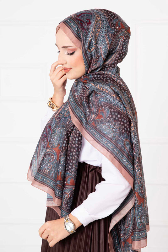 Passport Patterned Cotton Scarf -18