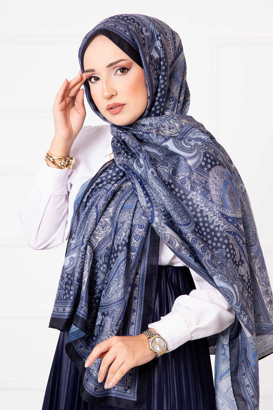 Passport Patterned Cotton Scarf -19