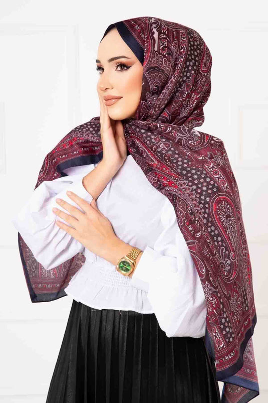 Passport Patterned Cotton Scarf -3