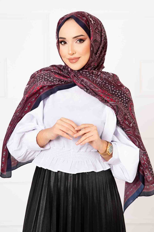 Passport Patterned Cotton Scarf -3