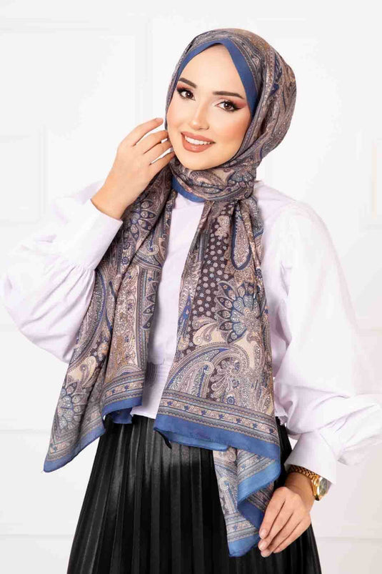 Passport Patterned Cotton Scarf -5