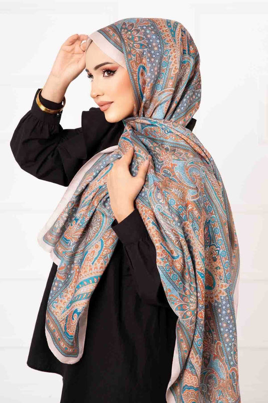 Passport Patterned Cotton Scarf -6