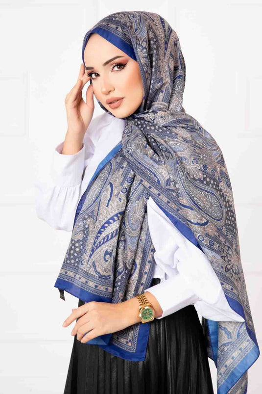 Passport Patterned Cotton Scarf -7