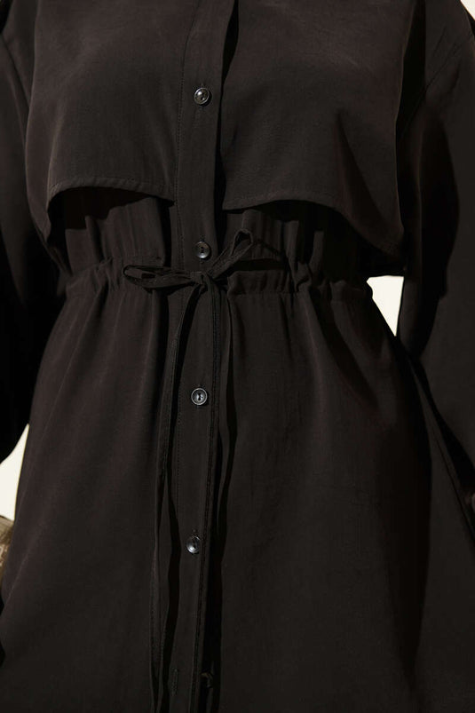 طقم ثنائي من المودال مع ياقة بيليرين أسود