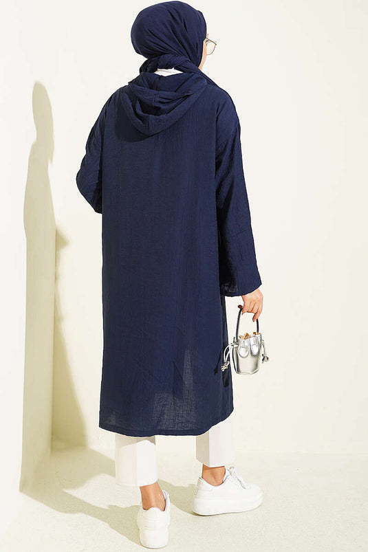 Marine Kapuzenumhang Mit Cape-Details