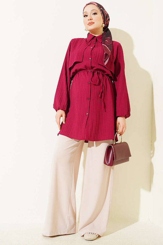 Cappa Camicia Bordeaux Con Fiocco