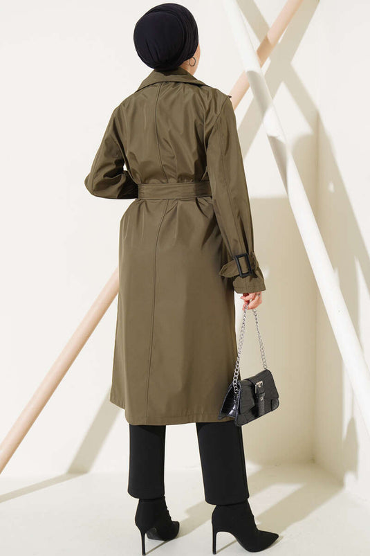 Trench avec Cape et Epaulettes Kaki