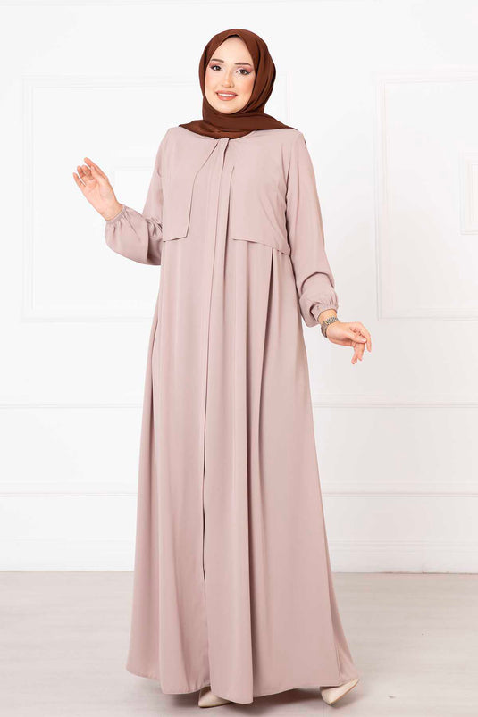 Umhang mit Reißverschluss Abaya Beige