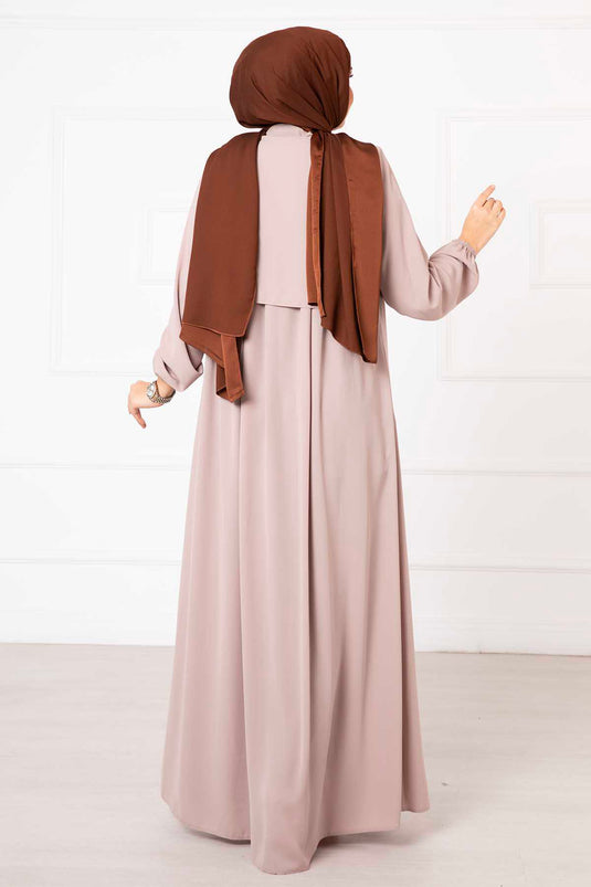 Umhang mit Reißverschluss Abaya Beige