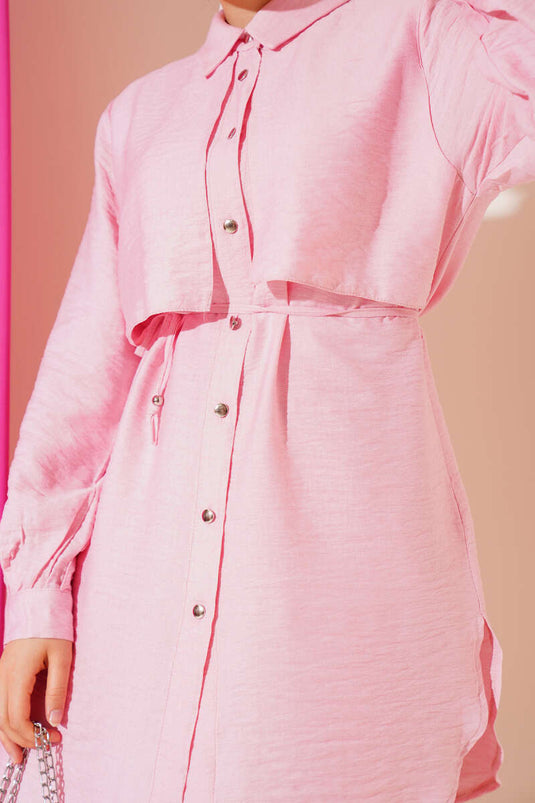 Ensemble deux pièces Cape et corde à nouer Poudre