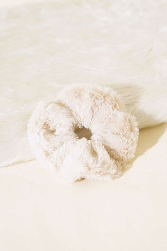 Boucle Élastique Peluche Beige