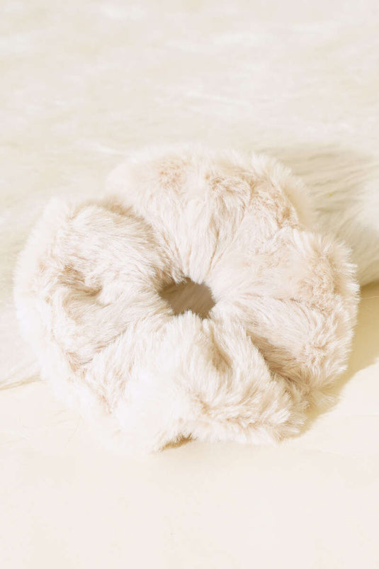 Boucle Élastique Peluche Beige