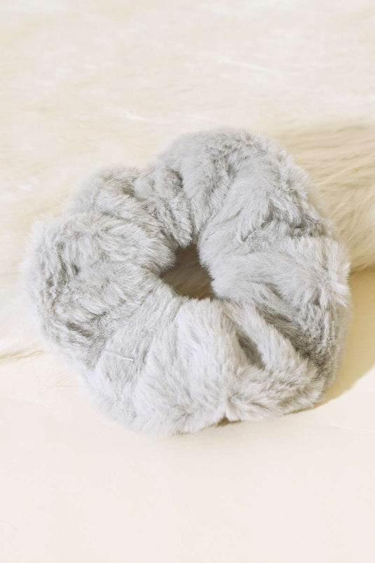 Boucle Élastique Peluche Gris