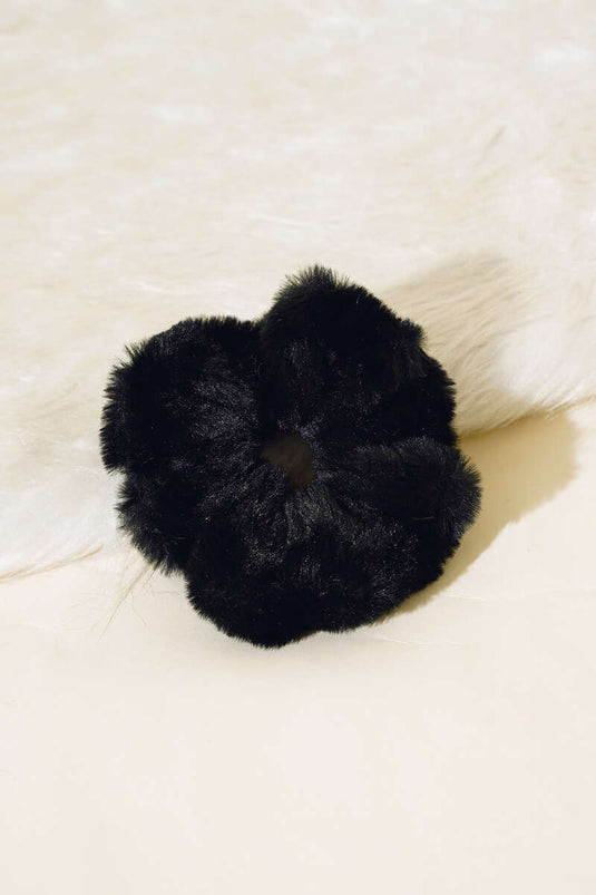 Boucle en caoutchouc peluche noir