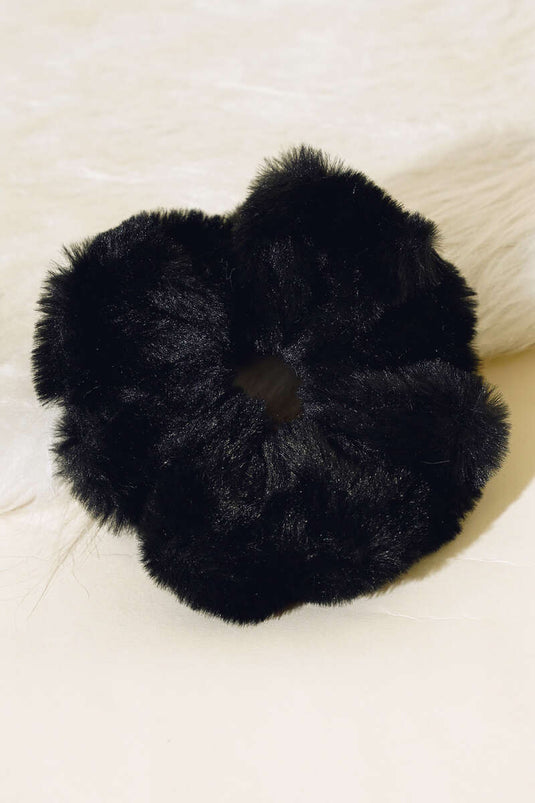 Boucle en caoutchouc peluche noir