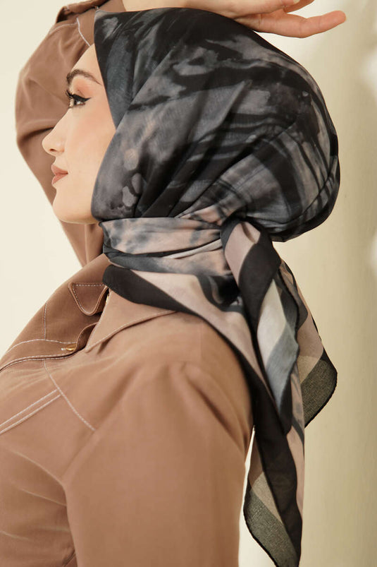 Foulard Lina à motif Penç noir