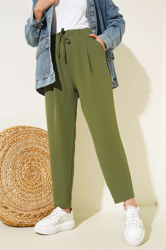 Pantalon Skinny Détaillé Dart Kaki