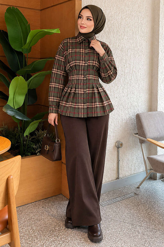 Gestreiftes Hemd In Khaki