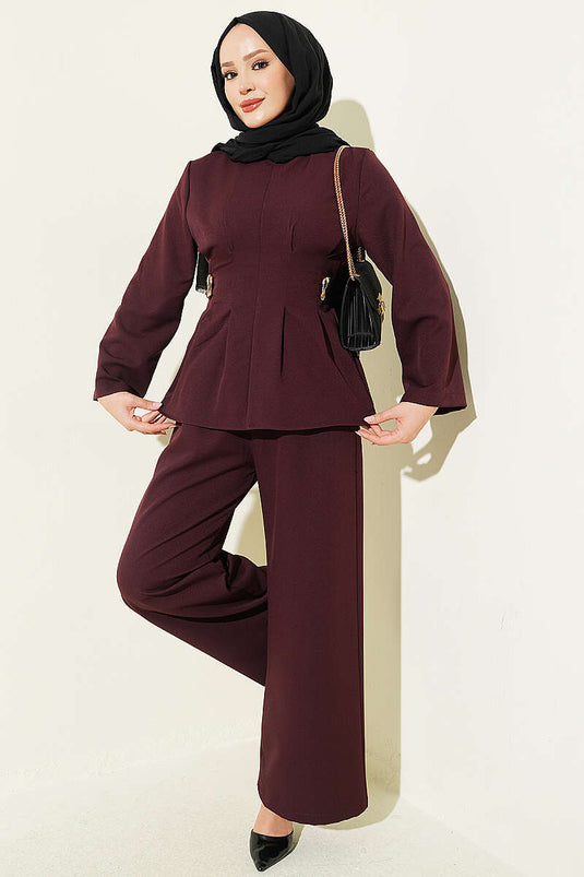 Ensemble Violet Avec Boucle En Or