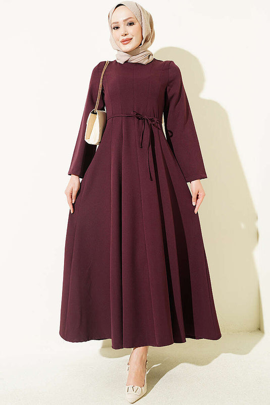 Robe À Nœud Détaillée En Prune