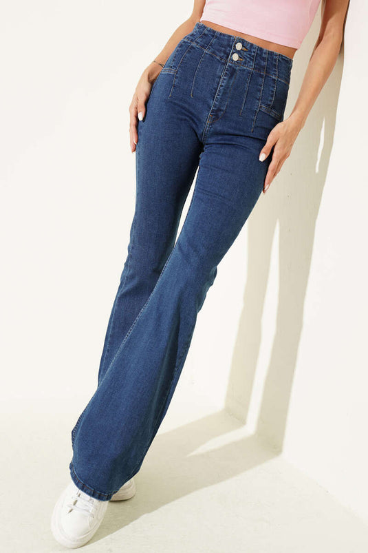 Pantaloni Larghi Stile Spagnolo Con Dettagli In Blu