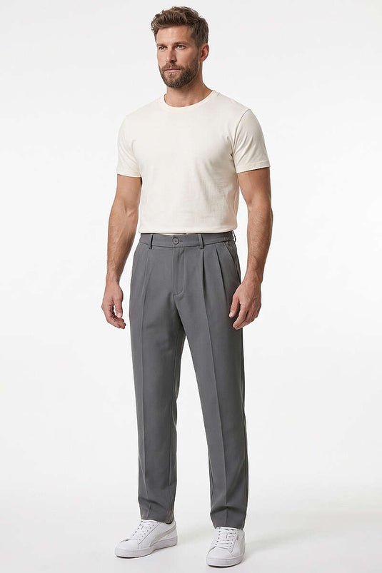 Pensli Erkek Baggy Erkek Kumaş Pantolon Füme
