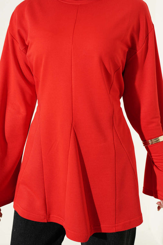 Tunique Rouge À Franges Et À Nouer