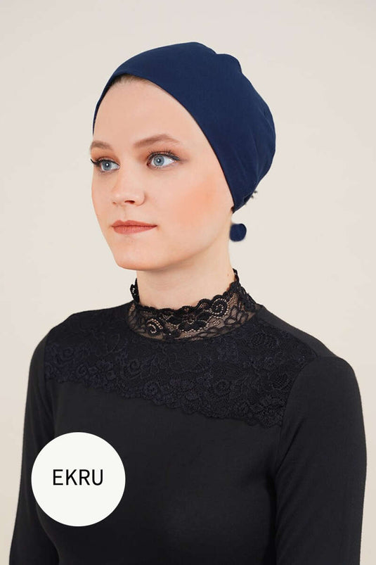 Bonnet sans coutures en coton peigné écru