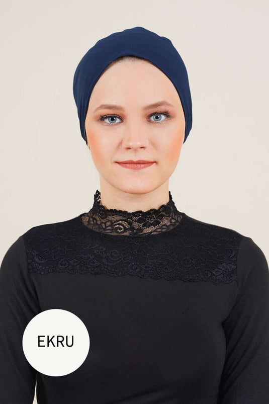 Combed Cotton Seamless Bonnet Ecru