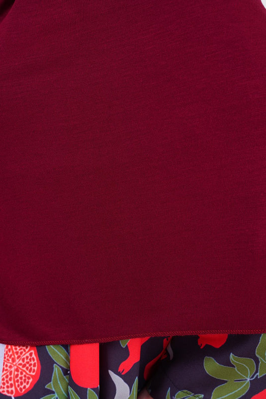 Châle en Coton Peigné Rouge Claret - 43