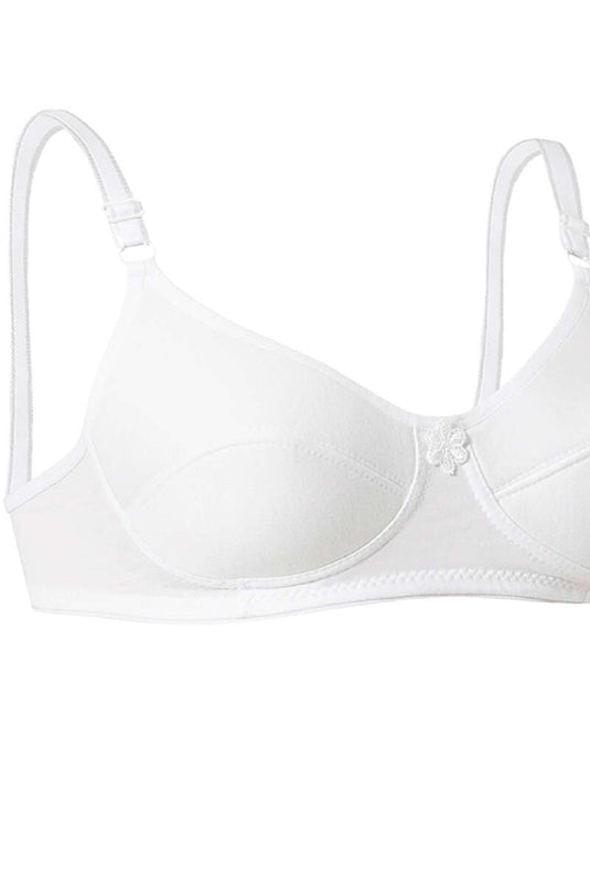 Soutien-gorge en coton peigné et éponge blanc