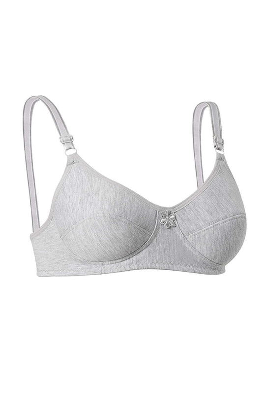 Soutien-gorge en coton peigné et éponge gris