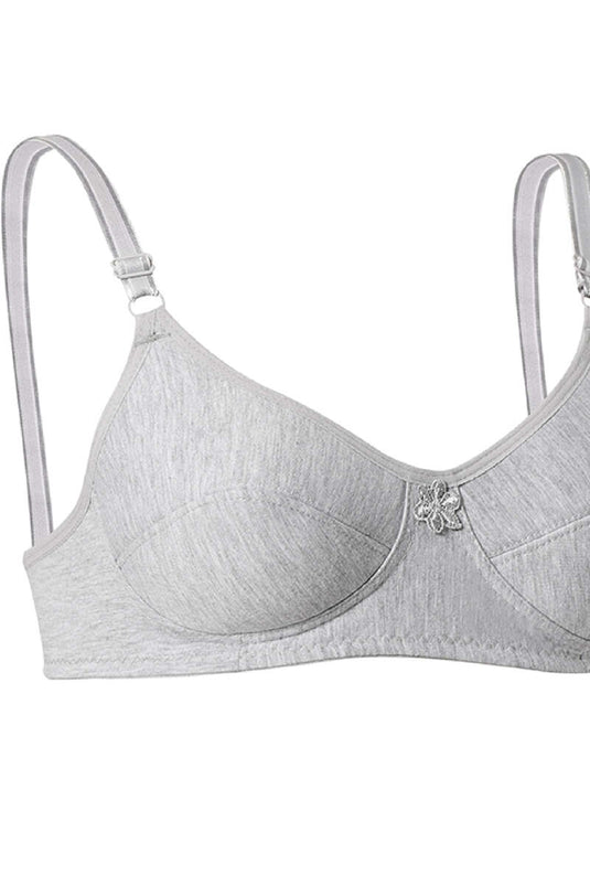 Soutien-gorge en coton peigné et éponge gris