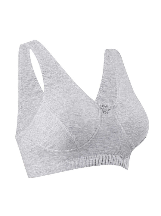 Débardeur court en coton peigné gris