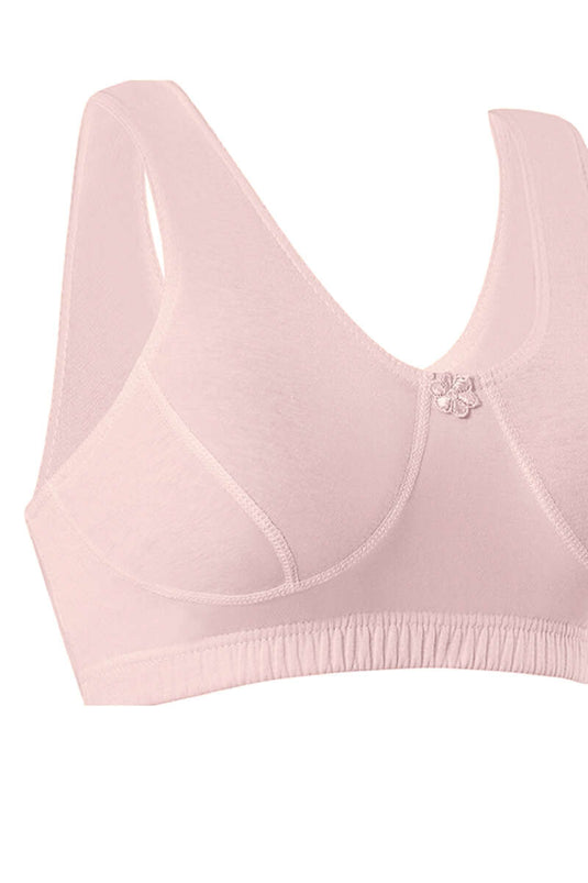 Débardeur court en coton peigné rose chiné