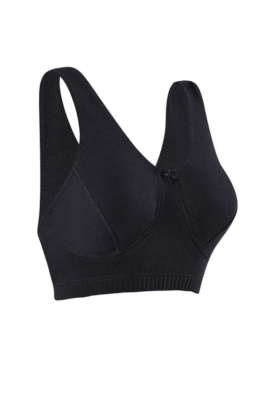 Débardeur court en coton peigné noir