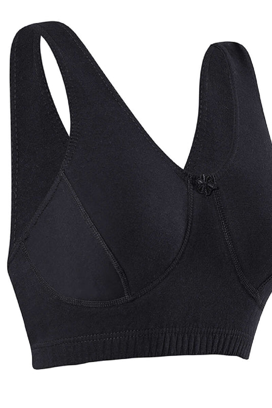 Débardeur court en coton peigné noir