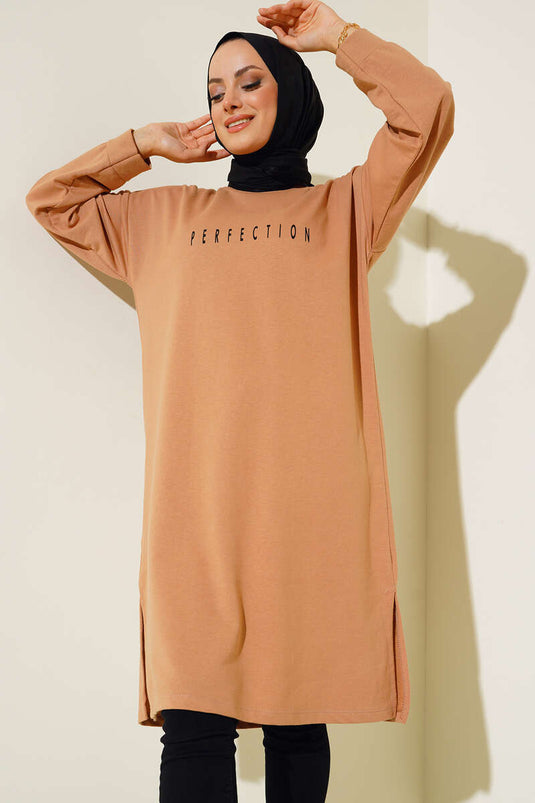 Perfection Baskılı Tunik Camel