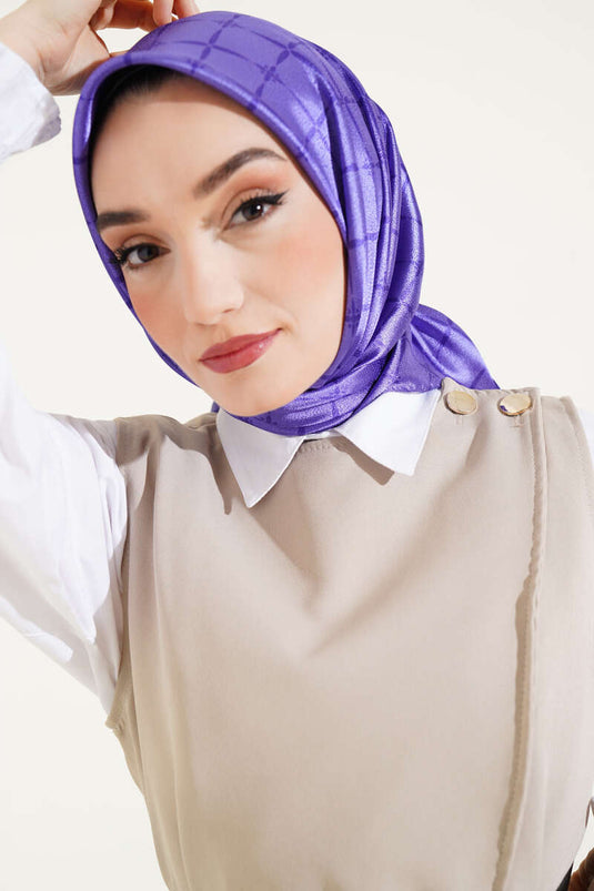 Picasso Kumlu Jakar Eşarp Lavanta