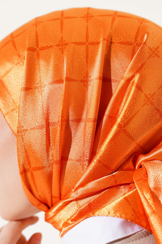 Picasso Kumlu Jakar Eşarp Turuncu