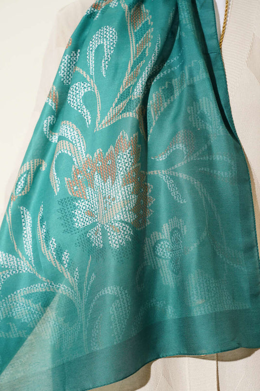 Châle à motif cachemire pixelisé émeraude