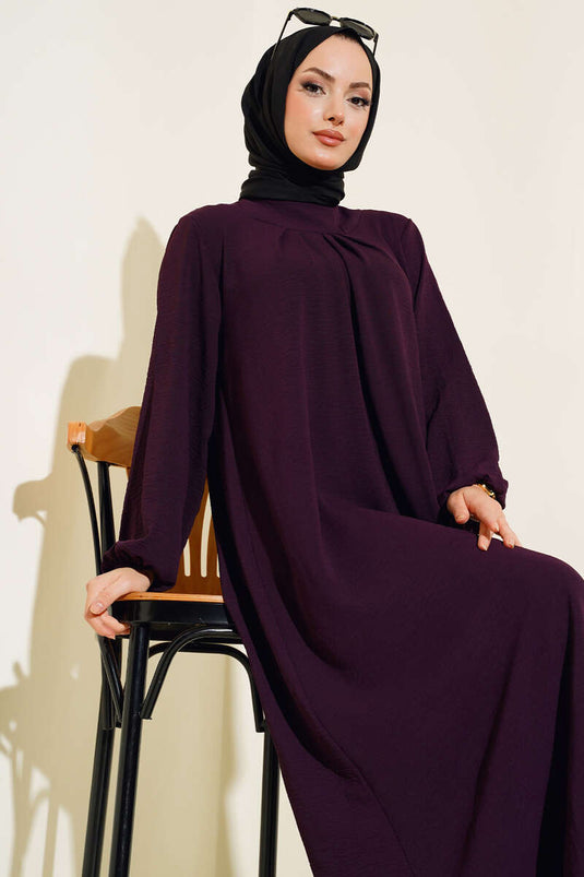 Robe Détail Plissée Violet