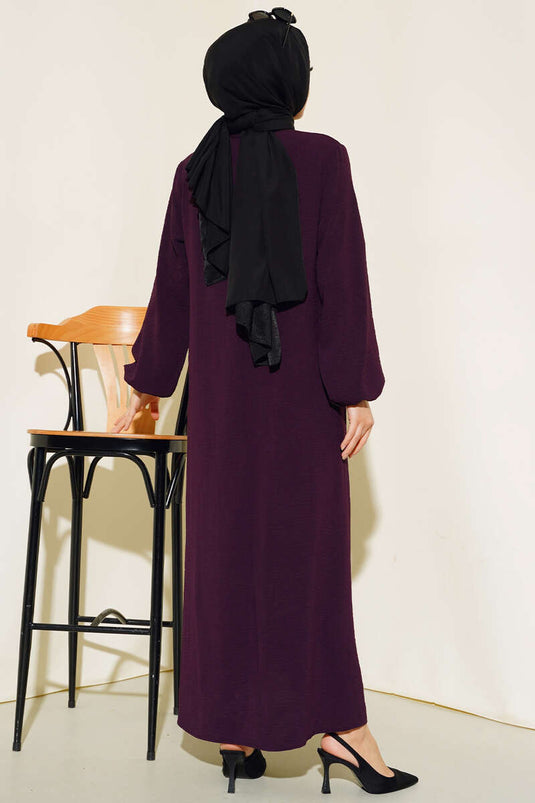 Robe Détail Plissée Violet