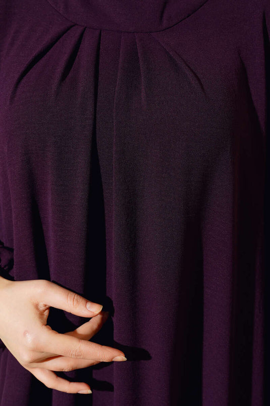 Robe Détail Plissée Violet